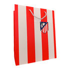 Large gift bag jersey red and white stripes with crest 30x12x40 cm